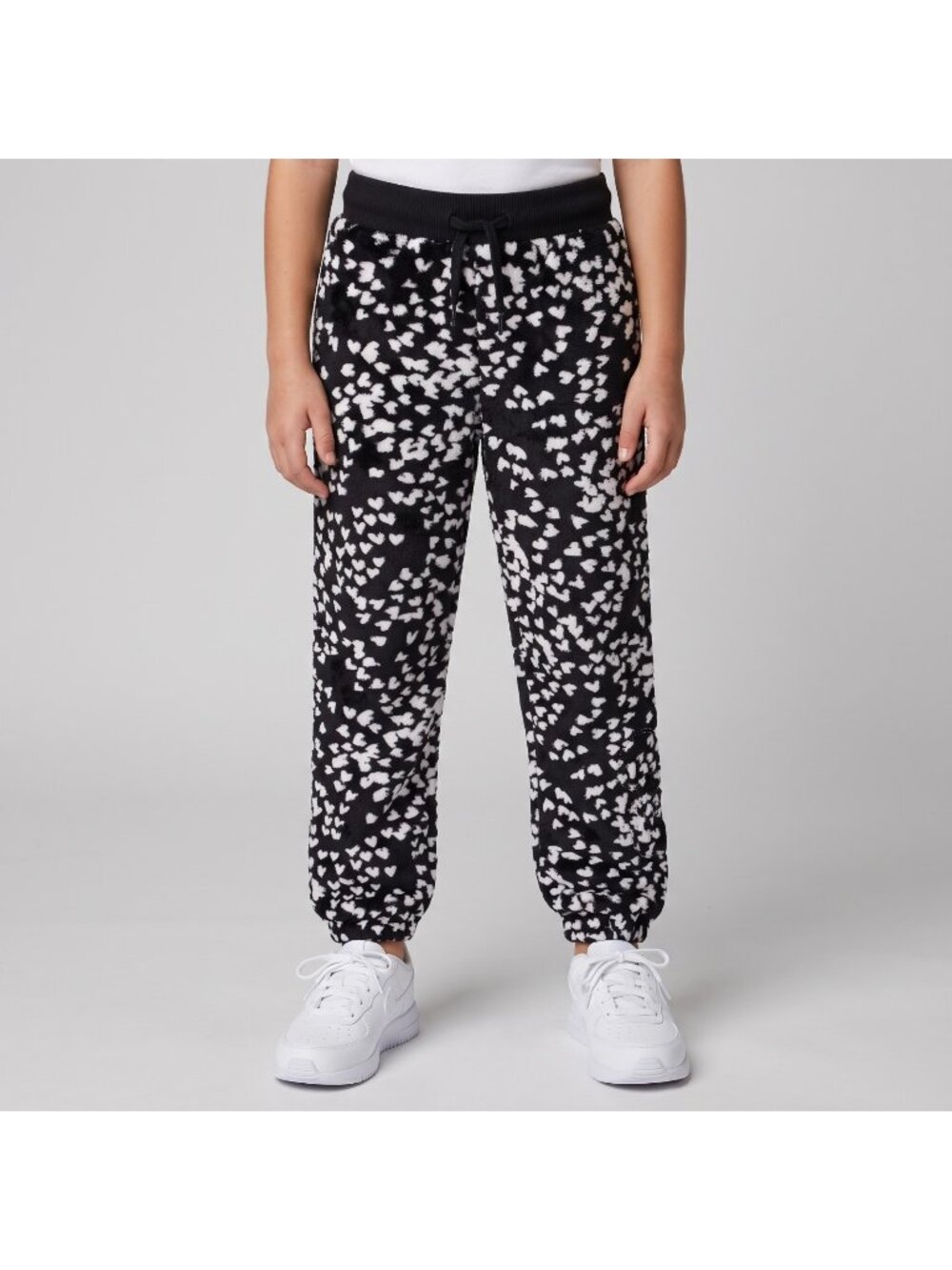 Triple Flip Boutique Girl's Dance Lounge Minky Black & White Hearts Pants size 8
